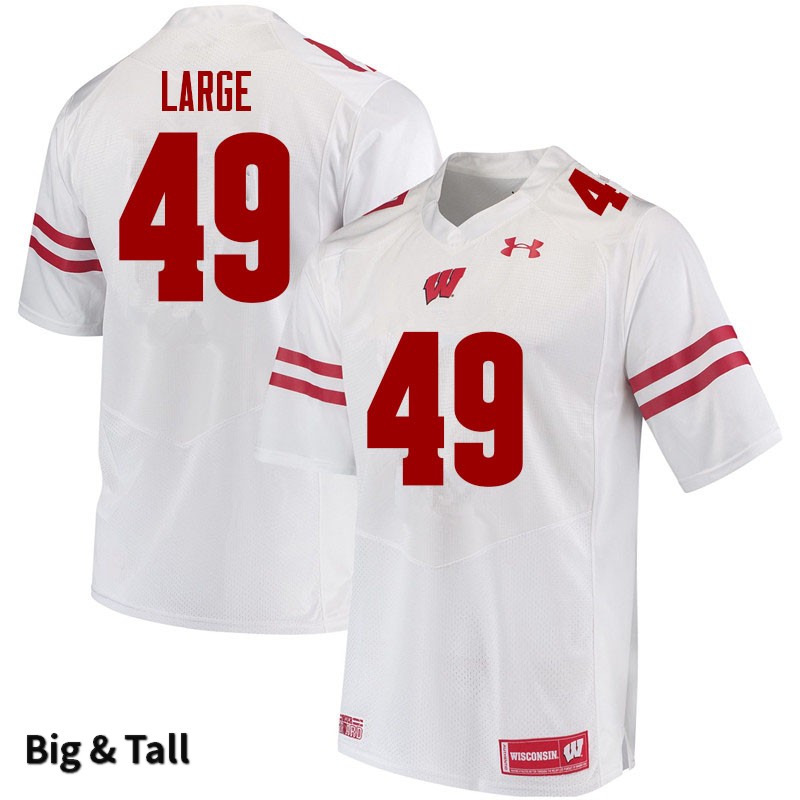 Wisconsin Badgers Men's #49 Cam Large NCAA Under Armour Authentic White Big & Tall College Stitched Football Jersey MZ40H48WS